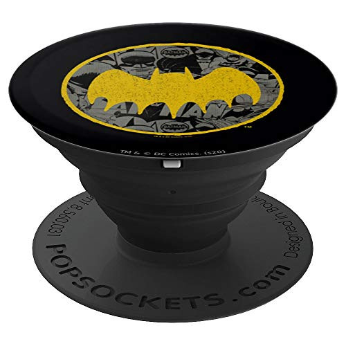 Batman Vintage Yellow Symbol Collage PopSockets Grip and Stand for Phones and Tablets
