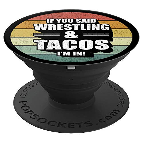 Retro Wrestling And Tacos Shirt Funny Sports Gift Vintage PopSockets Grip and Stand for Phones and Tablets Retro Wrestling And Tacos Shirt Funny Sports Gift Vintage PopSockets Grip and Stand for Phones and Tablets