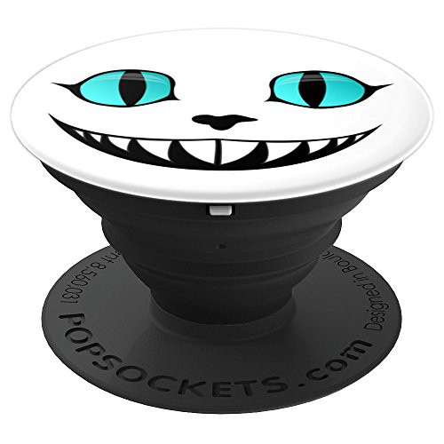 Cheshire cat Grin Alice in Wonderland Blue PopSockets Grip and Stand for Phones and Tablets