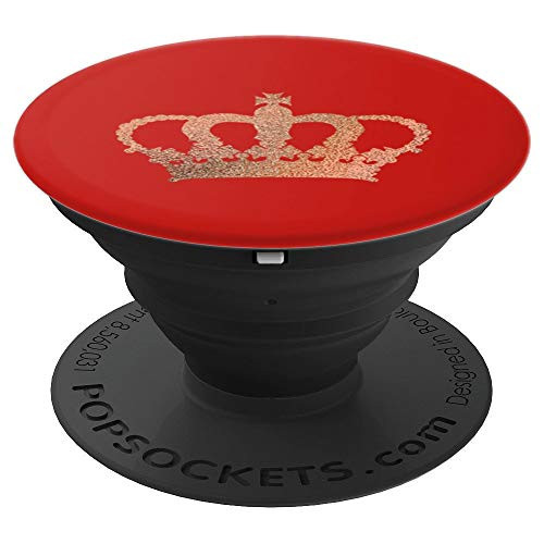 Rose Crown Queen Red PopSockets Grip and Stand for Phones and Tablets