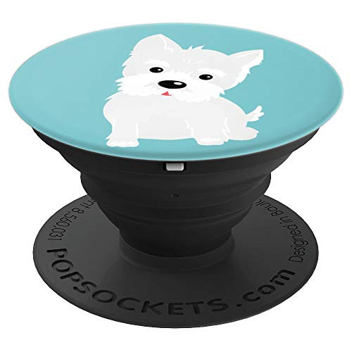 West Highland Terrier Dog Face Cute White Westie Design PopSockets Grip and Stand for Phones and Tablets