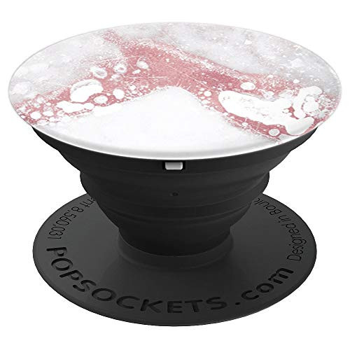 Cool Matte Marble Stone Looking White Pink Pastel Aesthetic PopSockets Grip and Stand for Phones and Tablets