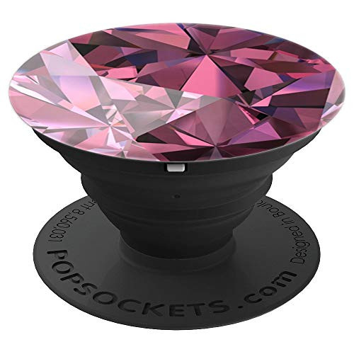 Luxury Rose Gold Gemstone Printed Diamonds PopSockets Grip and Stand for Phones and Tablets