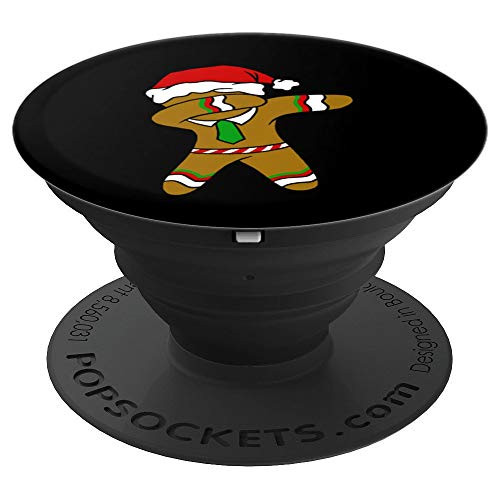 Dabbing Gingerbread Necktie Funny Xmas Holiday Pun Humor PopSockets Grip and Stand for Phones and Tablets