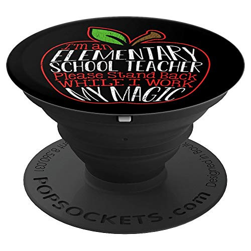 Fun Quote Apple Elementary School Teacher Appreciation Gift PopSockets Grip and Stand for Phones and Tablets