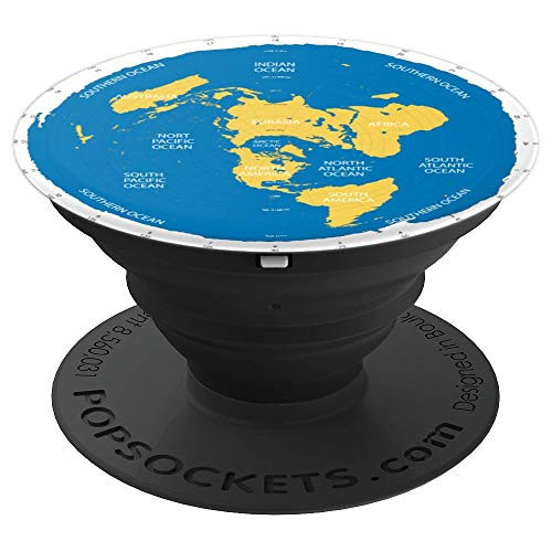 Flat Earth World Map True Science Follower - Pro Series PopSockets Grip and Stand for Phones and Tablets