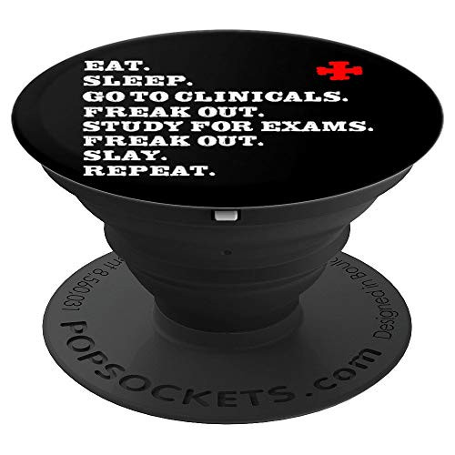 Funny Nurse Shirt Slay RN LPN Clinicals Nursing School PopSockets Grip and Stand for Phones and Tablets
