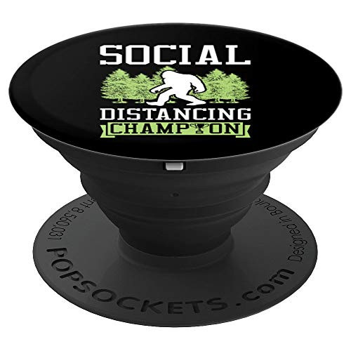 Social Distancing Champion Big Foot Funny Quarantine Gift PopSockets Grip and Stand for Phones and Tablets