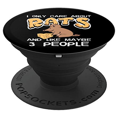 Only Care About Rats Funny Pet Rat or Mouse Gift design PopSockets Grip and Stand for Phones and Tablets