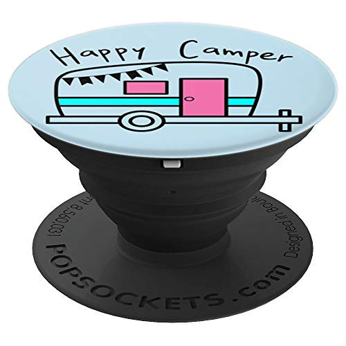 Happy Camper RV Camping Trailer PopSockets Grip and Stand for Phones and Tablets