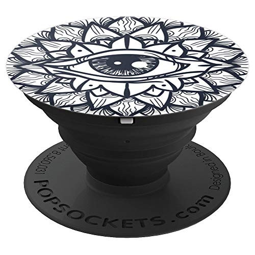 All seeing eye mandala sacred geometry floral Illuminati PopSockets Grip and Stand for Phones and Tablets