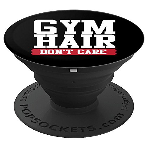 Gym Hair Don't Care Funny Saying PopSockets Grip and Stand for Phones and Tablets