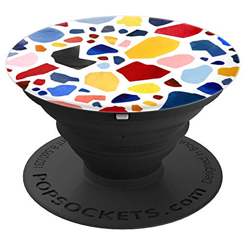 Colorful Terrazzo Watercolor Marble Stone Granite Pattern PopSockets Grip and Stand for Phones and Tablets