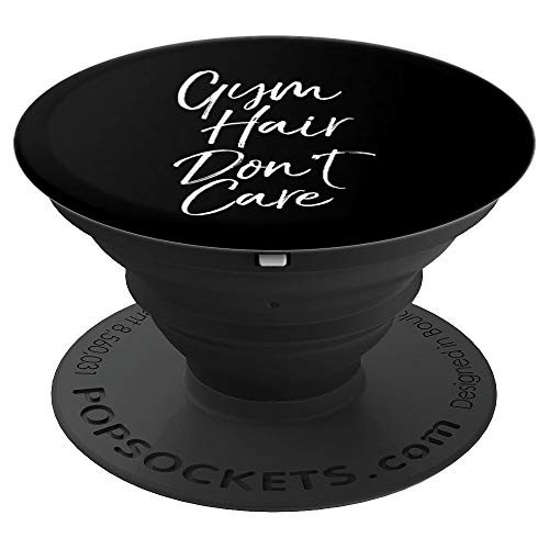 Cute Gymnastics Gift for Gymnasts Gym Hair Don't Care PopSockets Grip and Stand for Phones and Tablets