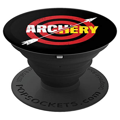 Archery Bullseye Target Shooting Arrows Black Phone Stand PopSockets Grip and Stand for Phones and Tablets