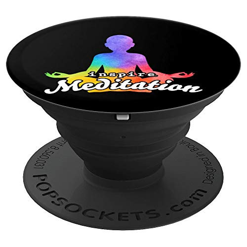 inspire Meditation Yoga Self Care Workout Gift Women Girls PopSockets Grip and Stand for Phones and Tablets