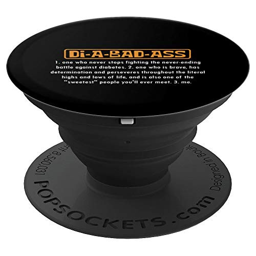 Diabetes Badass Bad Ass Definition Word Diabetic Gift PopSockets Grip and Stand for Phones and Tablets
