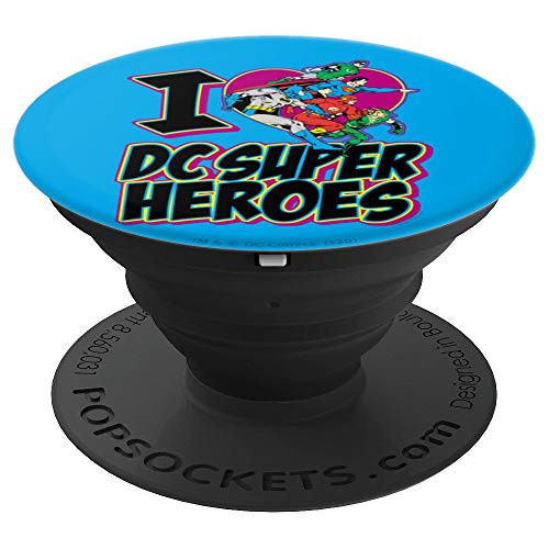 Justice League I Heart Super Heroes PopSockets Grip and Stand for Phones and Tablets