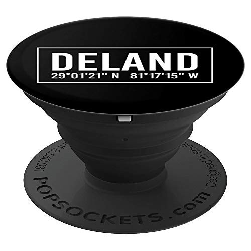 DELAND FL FLORIDA Funny City Coordinates Home Roots Gift PopSockets Grip and Stand for Phones and Tablets
