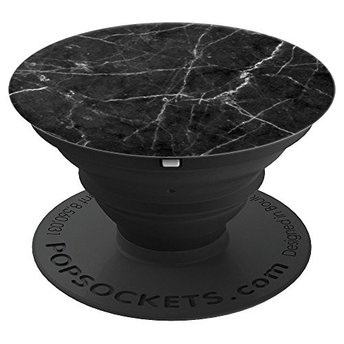Black Marble Stone PopSockets Grip and Stand for Phones and Tablets