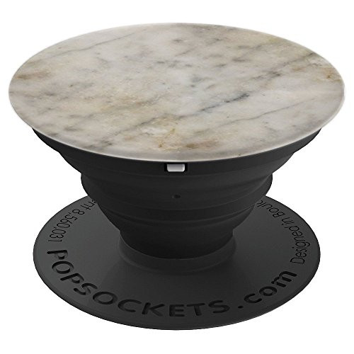 Chic Brown & White Granite Marble Inspired Stone Design PopSockets Grip and Stand for Phones and Tablets