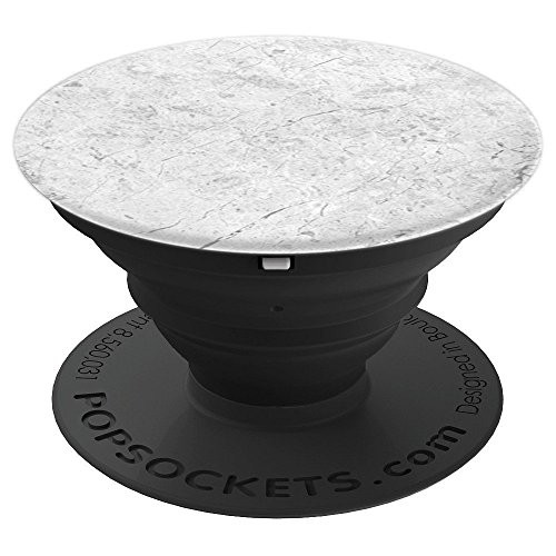 White Grey Marble Stone PopSockets Grip and Stand for Phones and Tablets