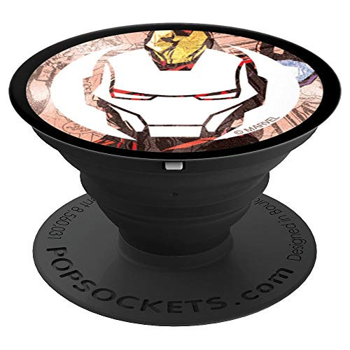 Marvel Iron Man Tony Stark Logo Comic Book Background PopSockets Grip and Stand for Phones and Tablets