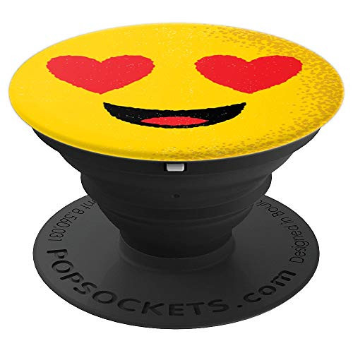 Emoji face Yellow Heart Eyes Love Emoticon Smiley Face PopSockets Grip and Stand for Phones and Tablets