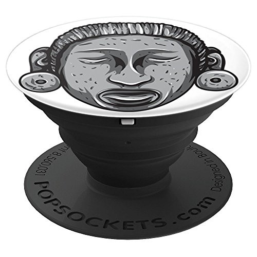 Aztec Tiki Head Stone Sculpture Ancient Mayans Mexican Art PopSockets Grip and Stand for Phones and Tablets