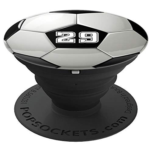 Soccer Ball #29 for Soccer or Football Player PopSockets Grip and Stand for Phones and Tablets Soccer Ball #29 for Soccer or Football Player PopSockets Grip and Stand for Phones and Tablets