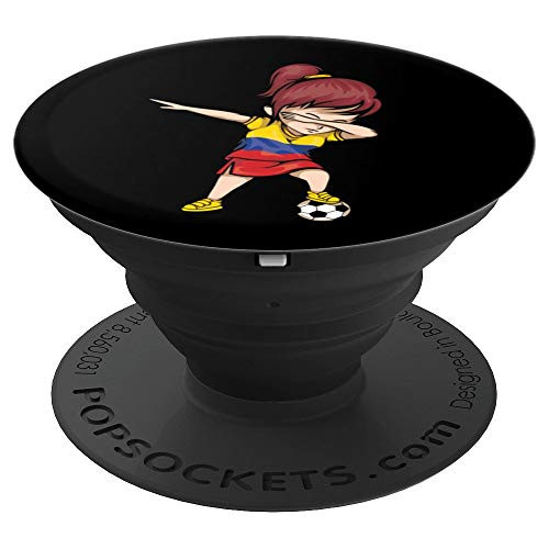 Dabbing Soccer Girl Colombia Jersey Colombian Football PopSockets Grip and Stand for Phones and Tablets