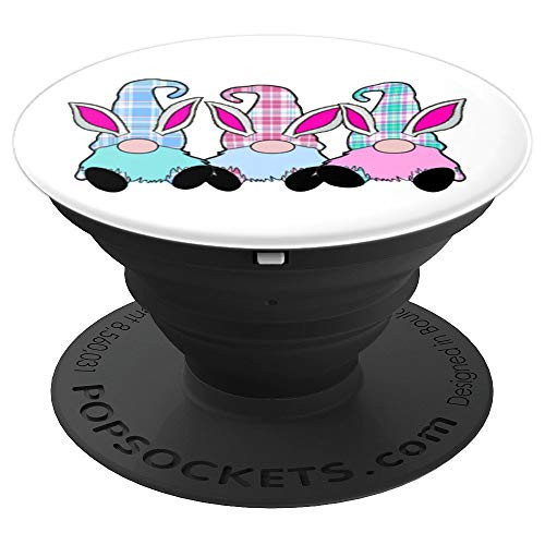 3 Easter Gnomes Pastel Beards Spring Bunny Ears Rabbit PopSockets Grip and Stand for Phones and Tablets