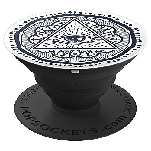 Mystical Mandala With Eye Triangle Sacred Geometry PopSockets Grip and Stand for Phones and Tablets