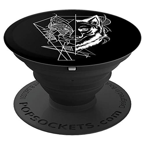Wolf Gift Product Awesome Geometric Wolf PopSockets Grip and Stand for Phones and Tablets