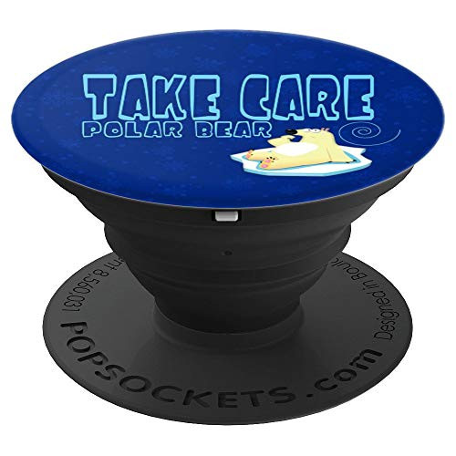 Take Care Polar Bear Cute Saying Winter Bear Gift PopSockets Grip and Stand for Phones and Tablets