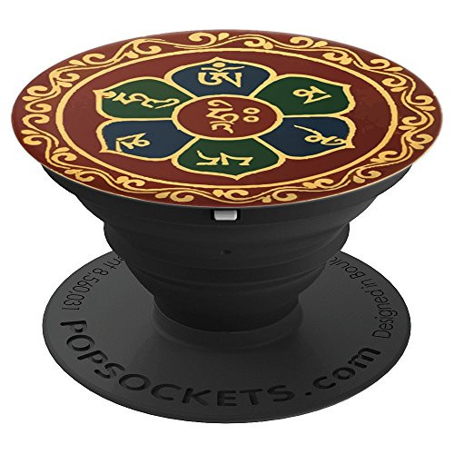 Mandala Buddha Tibet Buddhist Om Buddhism Chant Monk Gift PopSockets Grip and Stand for Phones and Tablets