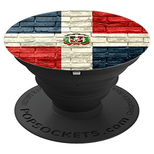 Dominican Flag Brickwall PopSockets Grip and Stand for Phones and Tablets
