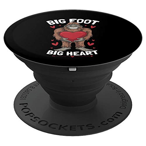 Sasquatch Gifts Boys Bigfoot Big Foot Heart Sasquatch PopSockets Grip and Stand for Phones and Tablets