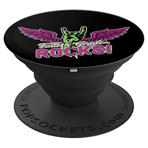 Retro Fourth Grade Rocks For 4th Graders and Teachers PopSockets Grip and Stand for Phones and Tablets