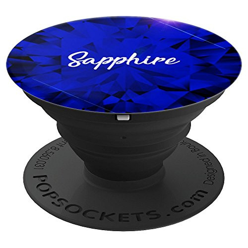 Beautiful September Sapphire Birthstone Gemstone PopSockets Grip and Stand for Phones and Tablets