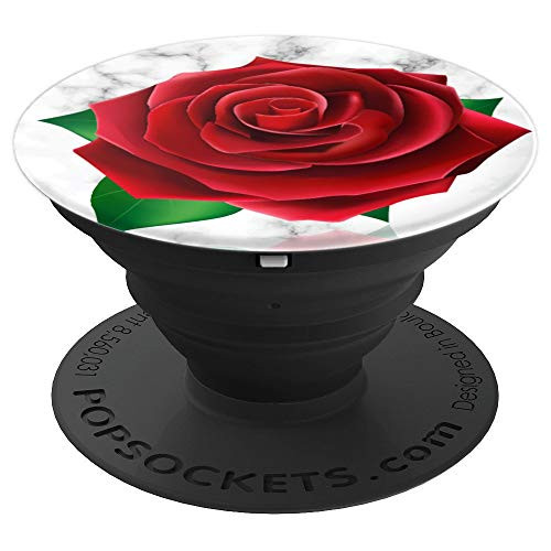 BRIGHT RED ROSE FLOWER BLOOM IN SPRING PopSockets Grip and Stand for Phones and Tablets