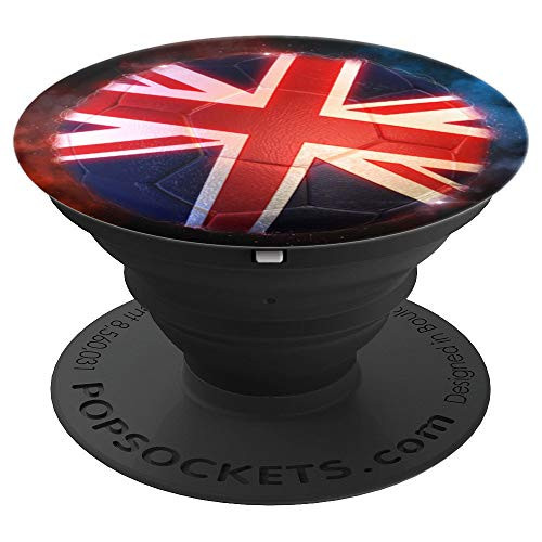 Soccer Ball British Flag England PopSockets Grip and Stand for Phones and Tablets Soccer Ball British Flag England PopSockets Grip and Stand for Phones and Tablets