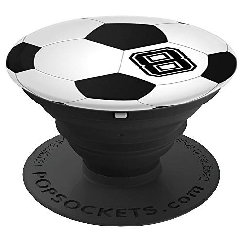 Soccer Player #8 Jersey No 8 Football Ball Sports Gift PopSockets Grip and Stand for Phones and Tablets Soccer Player #8 Jersey No 8 Football Ball Sports Gift PopSockets Grip and Stand for Phones and Tablets