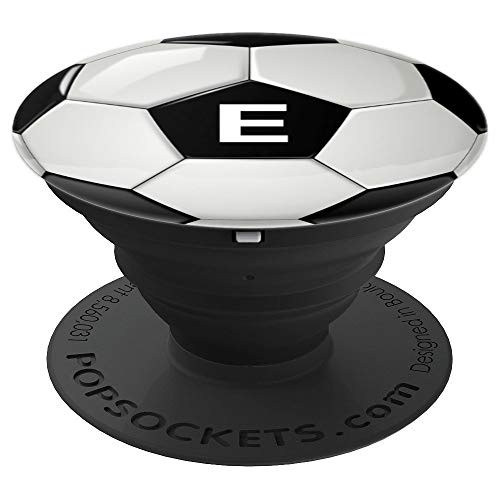 Soccer Ball Monogram Letter E Name Initial Gift PopSockets Grip and Stand for Phones and Tablets