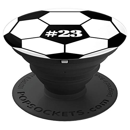 Soccer Ball Jersey Number 23 - Player Or Fan Gift Idea PopSockets Grip and Stand for Phones and Tablets Soccer Ball Jersey Number 23 - Player Or Fan Gift Idea PopSockets Grip and Stand for Phones and Tablets