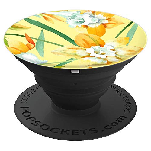 Yellow Daffodil Spring Color Flower Plants Summer Pattern PopSockets Grip and Stand for Phones and Tablets