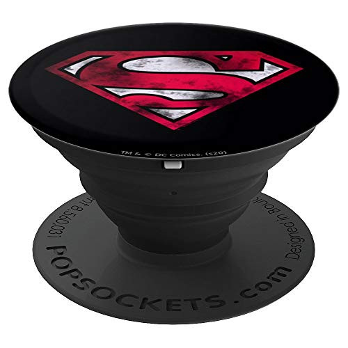 Superman War Torn Shield Logo PopSockets Grip and Stand for Phones and Tablets