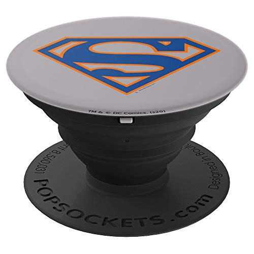 Superman Blue & Orange Shield Grey PopSockets Grip and Stand for Phones and Tablets