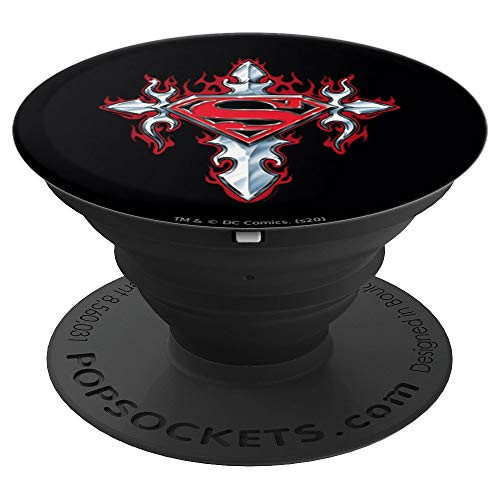 Superman Gothic Steel Logo PopSockets Grip and Stand for Phones and Tablets