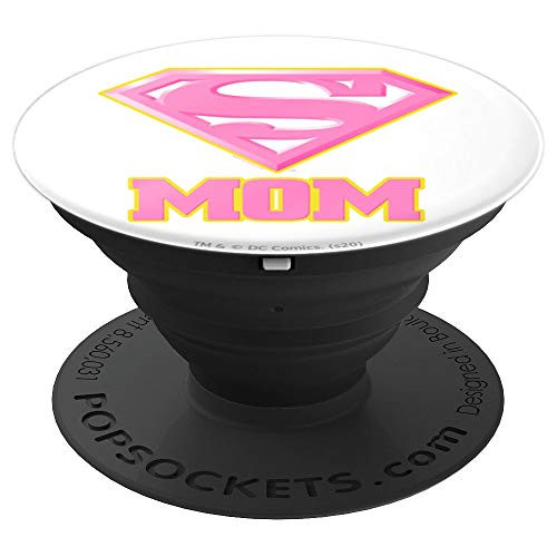 Superman Super Mom Pink PopSockets Grip and Stand for Phones and Tablets